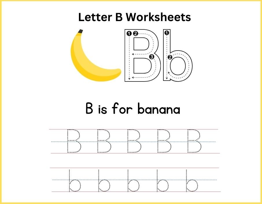 5+Letter B worksheets for kindergarten